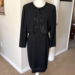 Marianna Black Beaded Front Dress.